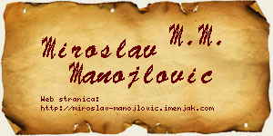 Miroslav Manojlović vizit kartica